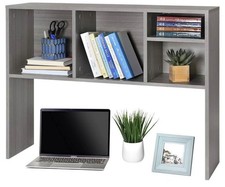 GlossyEnd Sturdy and Elegant Wood Dorm Desk Bookshelf Organizer, Office Desk