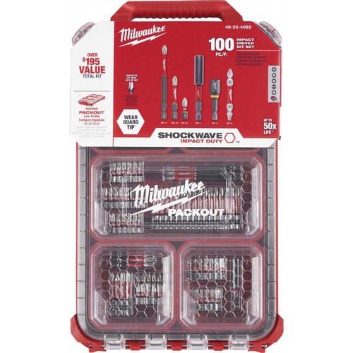 Milwaukee 48-32-4082 PACKOUT Organizer SHOCKWAVE Schrauber Bit Packout Kit - 100 Stück - Bild 4 von 4