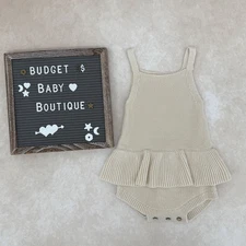 QUINCY MAE Ivory Skirted Dress Romper Size 2-3Y 2T 3T