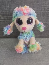 Ty Beanie Boos Plush Rainbow Poodle Stuffed Animal Dog 6" Tie Dye g59