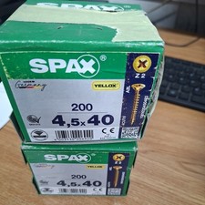 SPAX 4.5x 40mm  4CUT POINT COUNTERSINK POZI YELLOW SCREWS WOOD 200 qty