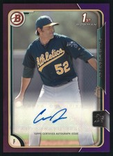 2015 Bowman #PA-CJ Chris Jensen /250 Auto Paper Prospect Retail Purple
