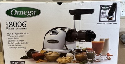 Omega 8006 Nutrition Center HD Slow Masticating Juicer, Grinder, Pasta Maker
