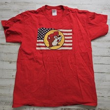 Buc-ee's "Born in USA Made in Texas" T-Shirt Men's LG Red Patriotic Graphic Tee