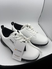 FitVille Shoes Mens Size 8.5W White SpeedEx Golf Spiked Waterproof Comfort