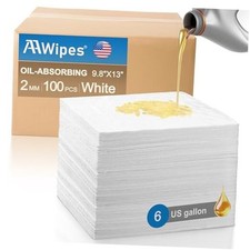 Oil Absorbent Pads 9.8" X 13" 100 Packs Garage 1 Count Pack of 100 