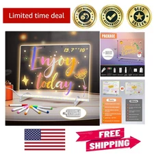 Creative LED Note Board - Colorful 13.7x10'' Scratch-Resistant Dry Erase