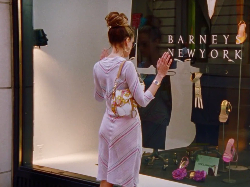 Bolso Christian Dior Vintage Sex And The City Rosa Cadena Satén Estampado Foto 4 de 4