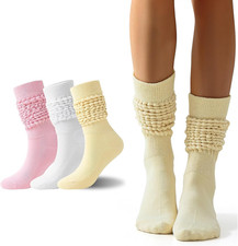 Womens Slouch Sock Scrunch Socks Soft Long Boot Socks for Women Stacked High Soc