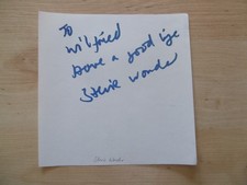 Stevie Wonder autograph signed 15x15 cm album page