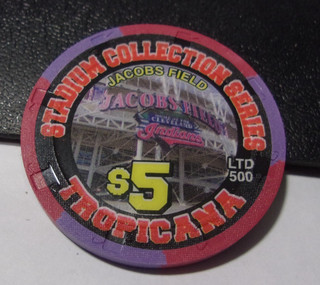TROPICANA HOTEL CASINO 2002 (LTD 500) $5 gaming poker chip Las Vegas NV
