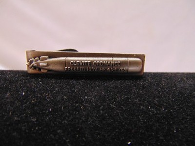 Vintage Clevite Ordnance Torpedo Charm- Proofed 100% MK46-FY68 Tie Clasp 1.5''