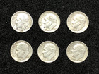 Roosevelt  Dimes  (Lot of 6)    90% Silver      (M1700)