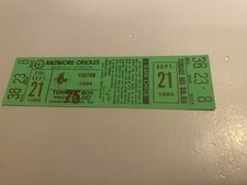 9-21-84 Orioles Red Sox ticket Buckner 5 Hits Armas HR Traber Debut Ripken #432