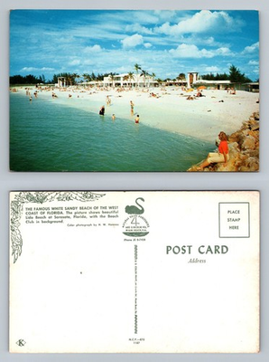 #ad Sarasota FL Florida Lido Beach Scene Souvenir View Old Vintage Postcard $0.99
