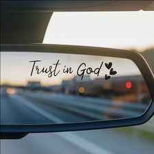 Trust in God Car Mirror Decals 4PCS Auto Stickers for Women Rearview Mirror