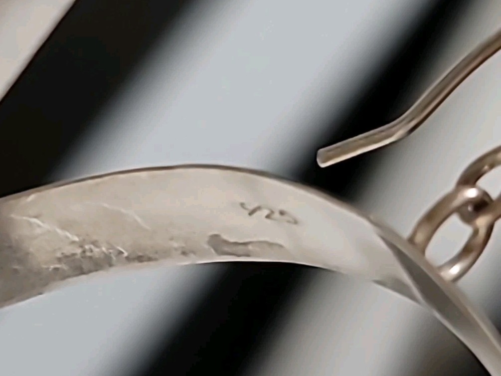 Hand Made Solid Sterling Silver Large Drop Hoop E… - image 10