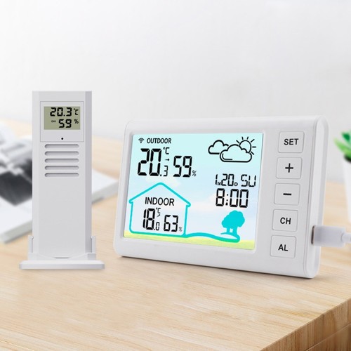 Digital Wireless Weather Clock with Temperature and Humidity Monitoring - Picture 2 of 11