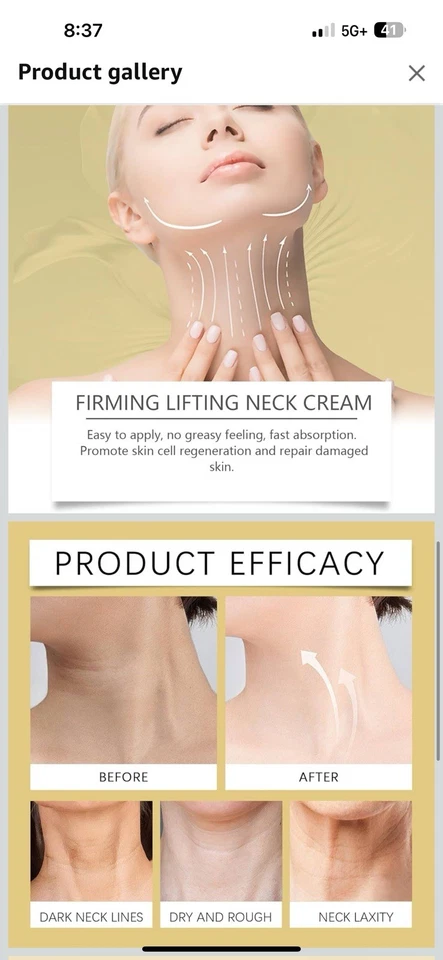 Crema reafirmante para cuello AH-8 para piel crepé cuidado corporal comodidad rodillo crema para cuello Foto 3 de 4