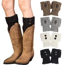 4 Pairs Womens Girls Winter Warm Crochet Knitted Twist Boot Cuffs Short