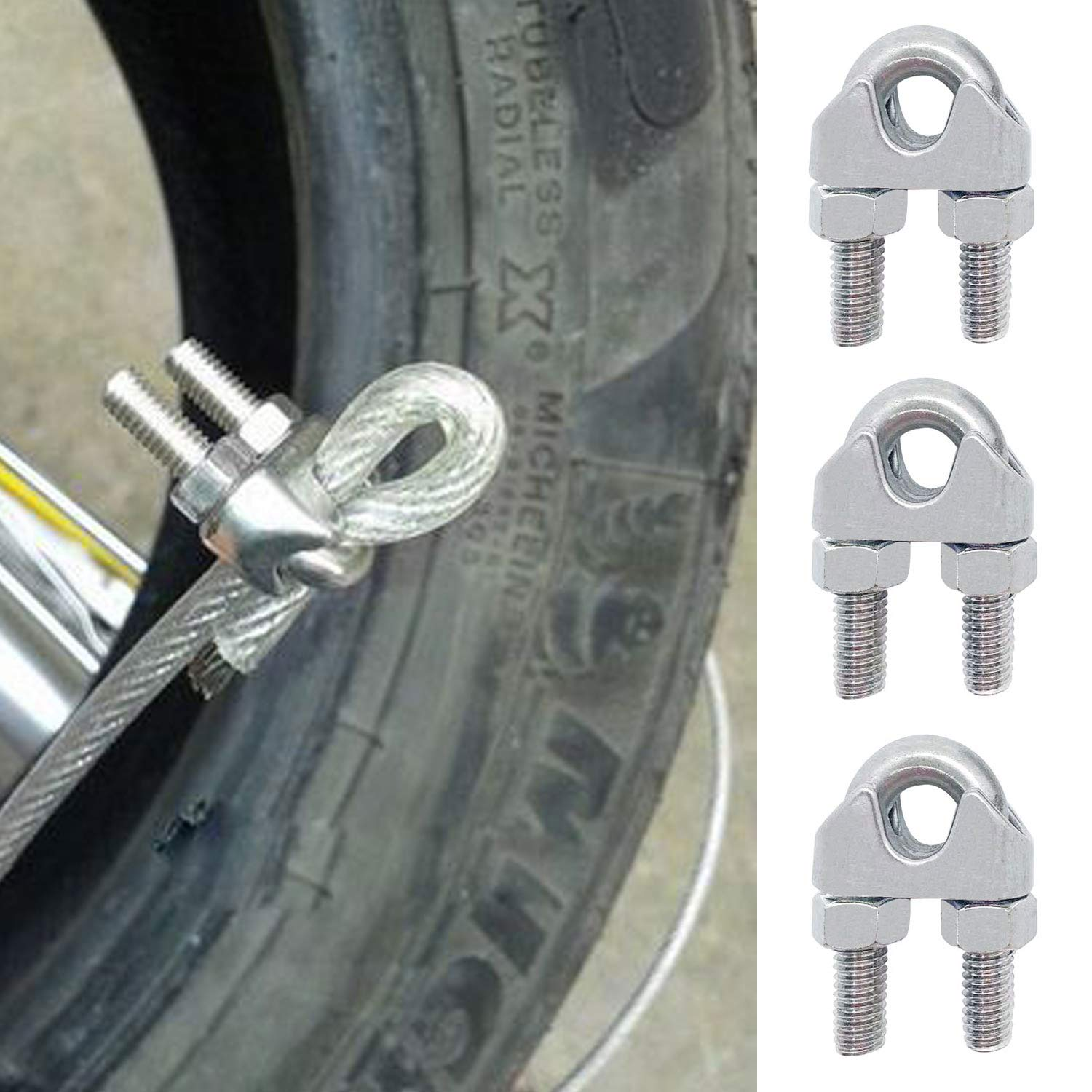 304 Stainless Steel M10 Wire Rope Clamp Cable Clip 5-Pack