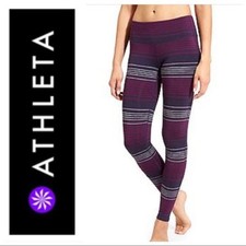 ATHLETA CHATARANGA COLORBLOCKED STRIPED TIGHT LEGGINGS