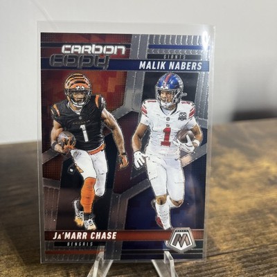 New  2025 Mosaic Carbon Copy Ja Marr Chase / Malik Nabers #CCO-7 Bengals/Giants