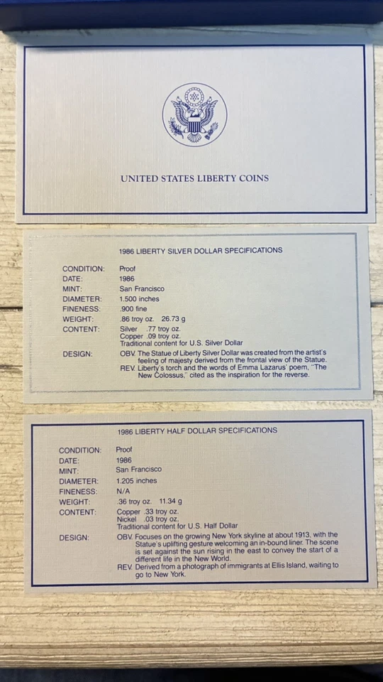 United States Liberty Coins 1886-1986 With Case MINT Condition - Image 4 of 4