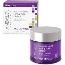 Andalou Naturals Hyaluronic Dmae Lift Firm Skin Cream, Face Moisturizer with Ant