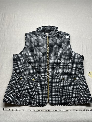 St Johns Bay Quilted Vest SZ XXL Black/white Stripes Zip Closure Brass Snaps NWT - Picture 8 of 14