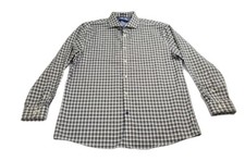 Tommy Hilfiger Shirt Mens LG 16 1/2, 32/33 Plaid Long Sleeve Slim Fit Button Up