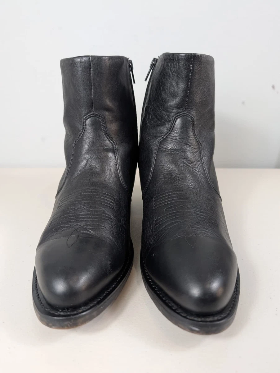 Durango DB950 Men\'s 7.5EE Black Leather Side Zip Western Ankle Cowboy Boots USA Купить durango side zip boots mens 105 d black leather tr820  main image 2