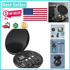 Elegant Multifunctional Data Cable Storage Box with Phone Stand, 1cm Thick