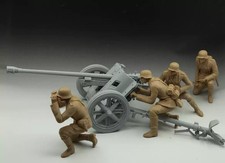 Unpainted 1/72/35/16 Resin Model Scene WWII German 75mm Cannon &Character