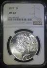 1927 P Peace Silver Dollar NGC MS62 Lustrous Well Struck Coin