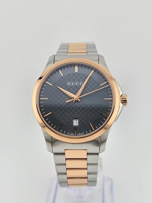 Gucci G-Timeless YA126446 Two-Tone Bracelet Grey Dial Men's  Watch  