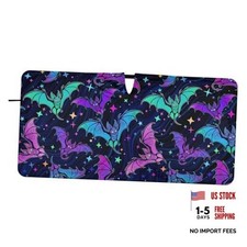 Foldable Car Windshield Sun Shade Dark Bluearble Bats Windshield M Skull 09