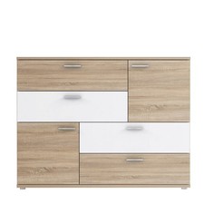 Madia con 2 ante battenti e 4 cassetti FADIA in laminato, LAP 124,9x95,9x41,3 cm