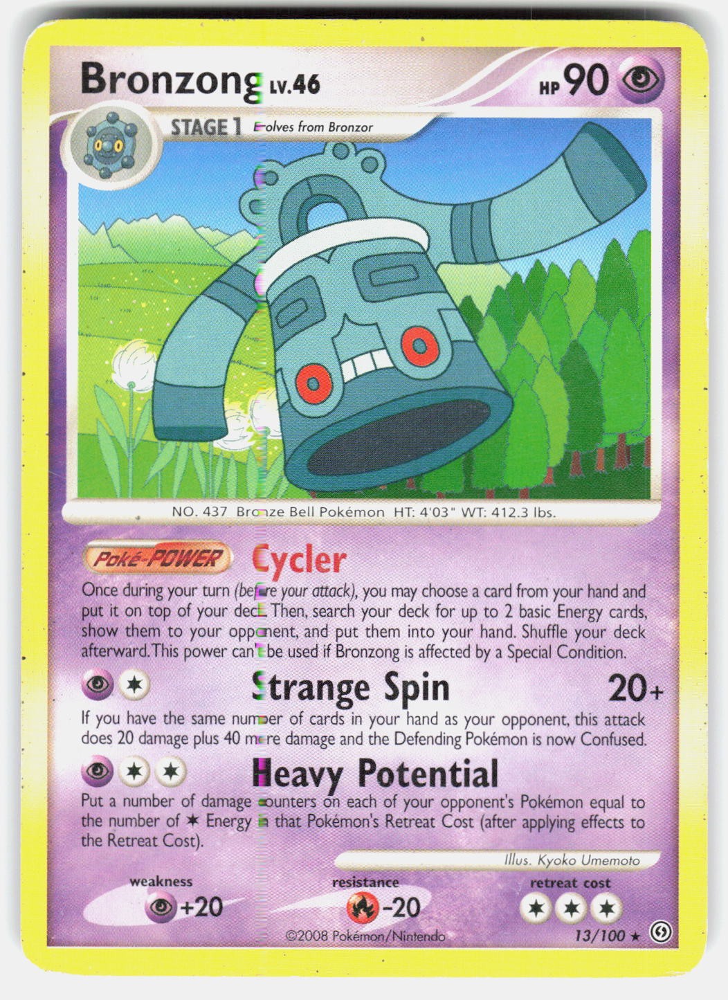 BRONZONG 13/100 RARE STORMFRONT POKEMON HP