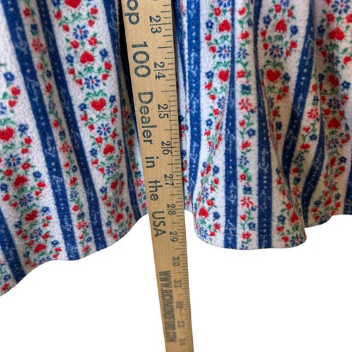 Lanz Of Salzburg Girl Flannel Nightgown Size 4T Blue White Hearts Long Sleeve - Picture 6 of 9