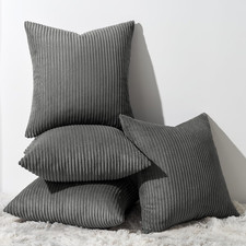 Decorative Grey Throw Pillow Covers Cushion Cases, Set of 4 Soft Velvet Modern D
