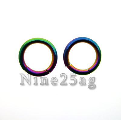 16G 3/8  RAINBOW SEGMENT RINGS CBR SMOOTH  RING TRAGUS