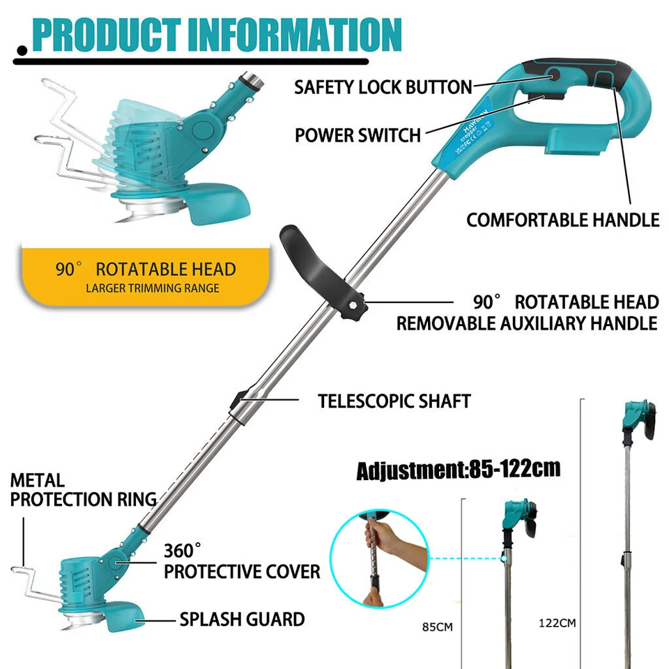 Für Makita DUR181Z Akku-Rasentrimmer Trimmer Motorsense Solo Nachfolger BUR181Z - Bild 2 von 4