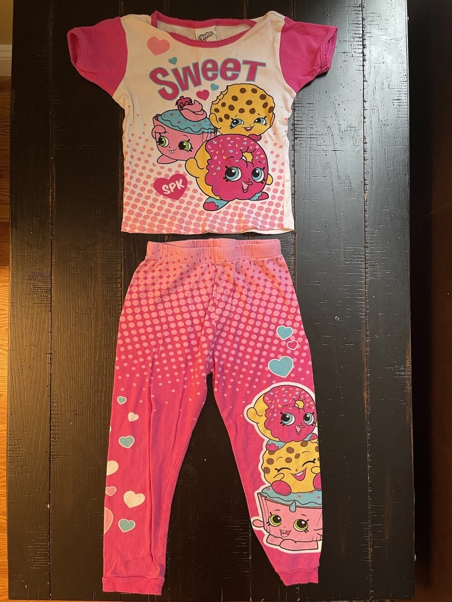 Girls Shopkins 2 Cotton Sleepwear Set Pajama Pink 6 Sweet