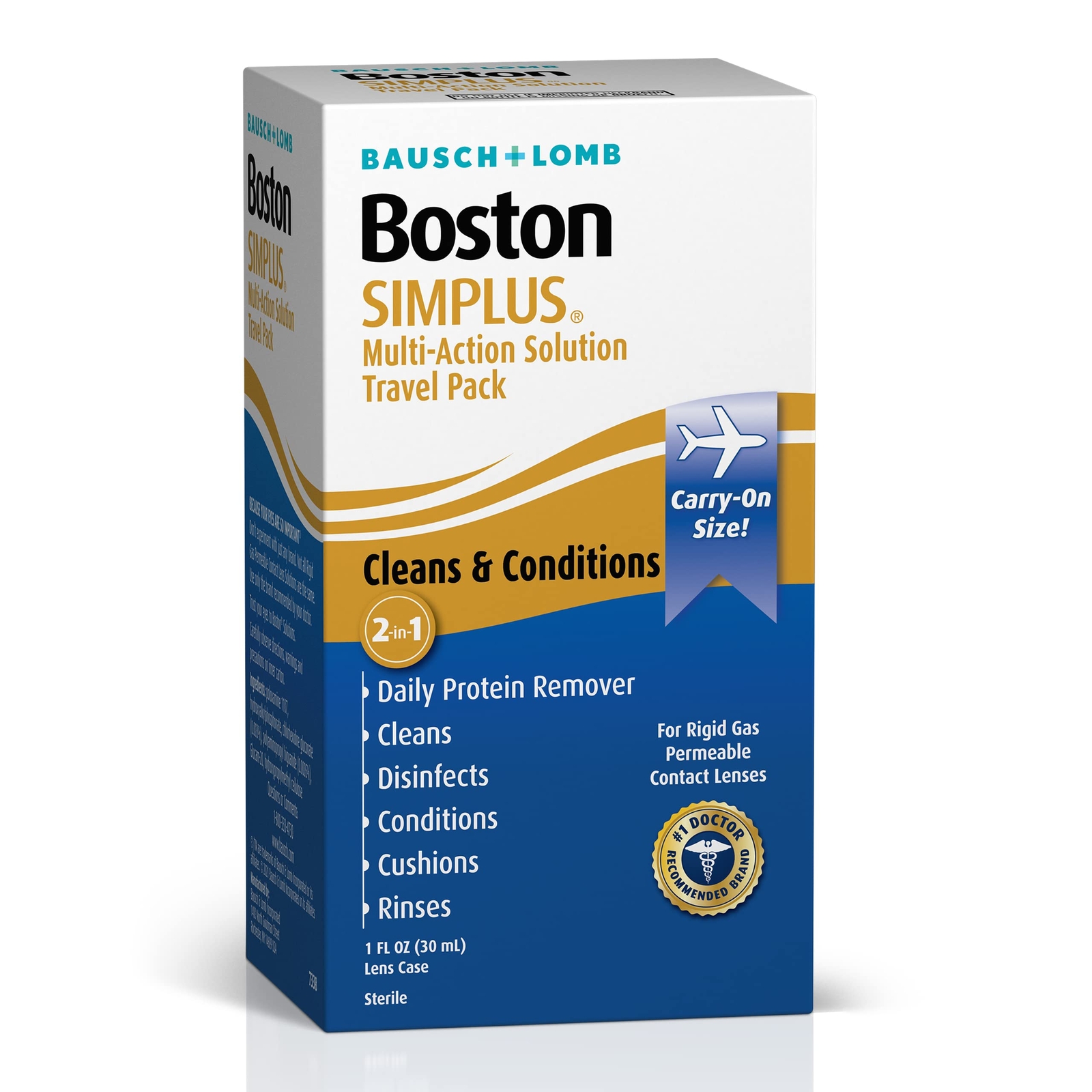 Boston Simplus Lens Solution, for Gas Permeable Lenses, Lens Case Included, 1...