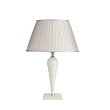 Classic Table Lamp With White Glass And Crystal Shade