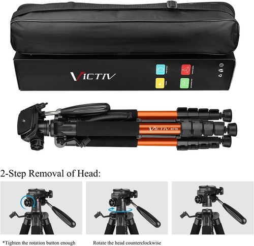 Victiv 182 cm Aluminium Kamera Stativ, Leichtes und Kompaktes Reisestativ für... - Bild 7 von 7