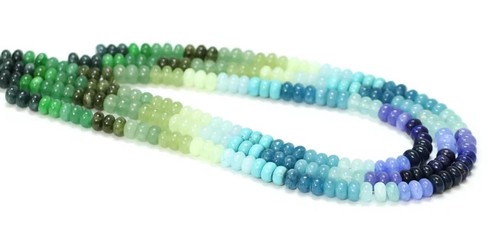 Beautiful Multi Blue green Quartz smooth rondelle Shape Beads, 7 to 8mm - Picture 7 of 10