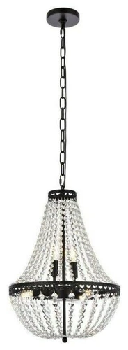Black Crystal Pendant 5 Light Kitchen Living Dining Room Chandelier Fixture 14in - Picture 1 of 9