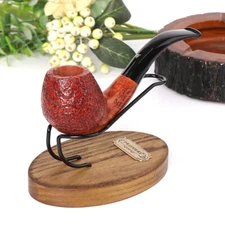 Handmade Wooden Tobacco Pipe Stand Rack Holder for 1 Smoking Pipe Round Shape